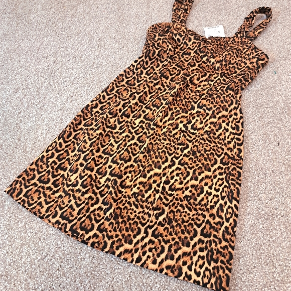 NWT Zara Leopard Animal Print Mini Bodycon Dress Sweetheart Neckline Bustier Cor - Picture 3 of 4